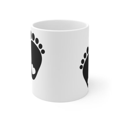 Baby Feet with Hearts at Bottom | White Ceramic Mug 11oz - Image 2