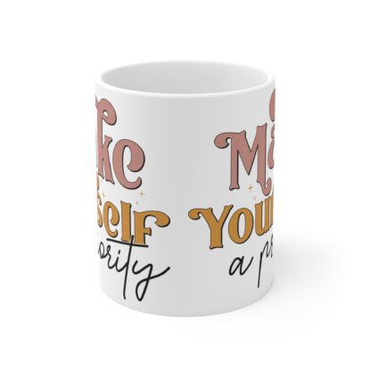 Inspirational Self-Care Mug - 11oz - "Make Yourself a Priority" - Image 2