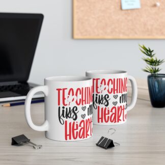 Teaching Fills My Heart Mug | 11oz Teacher Gift for Appreciation, Thanksgiving, and Year-End