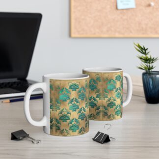 Bohemian Floral 11oz Ceramic Mug - Vintage Patterned Coffee Cup