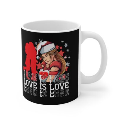 Love is Love Holiday Mug - Festive Coffee Cup, LGBTQ+ Support Gift, Winter Beverage Container, Personalized Christmas Present, Cute Artwork - Image 4