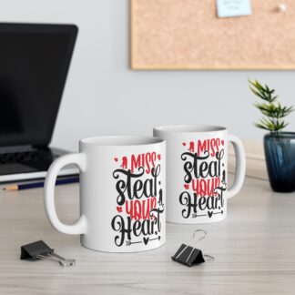 Cute Love Quote Mug, Romantic Gift for Her, Steal Your Heart Coffee Cup, Valentine's Day, Engagement, Couple Mug