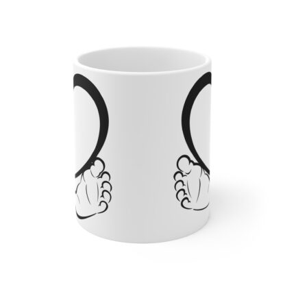 Black Footprints under a Heart |11oz Ceramic Mug. - Image 2