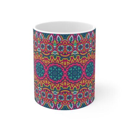 Vibrant Floral Patterned Mug - 11oz Colorful Coffee Cup for Creative Souls - Image 2