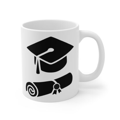 Graduation Cap and Diploma | 11oz White Ceramic Mug - Image 4