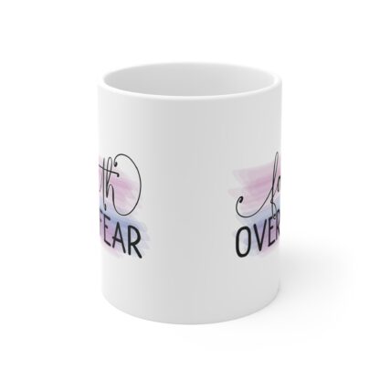 Inspirational Faith Over Fear Mug - 11oz Coffee Cup for Daily Motivation - Image 2