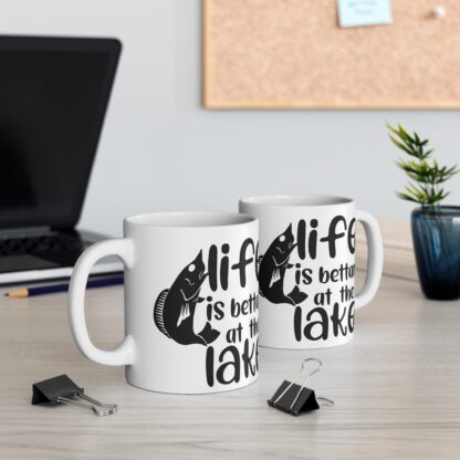 Life is Better at the Lake Mug - 11oz Fishing Coffee Cup for Nature Lovers