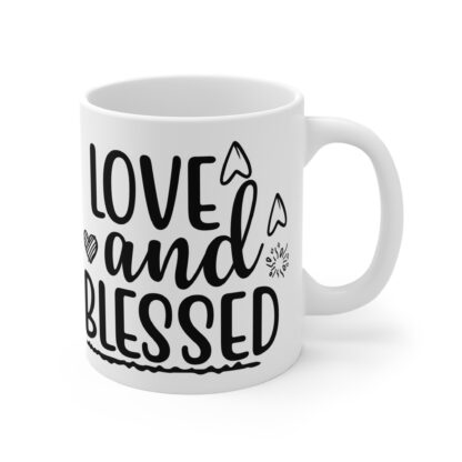 Love & Blessed Mug - 11oz Ceramic Coffee Cup for Gifting, Home Decor, Inspirational Drinkware, Birthday, Gratitude Gifts, Self-Care - Image 4