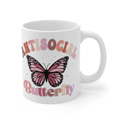 Antisocial Butterfly Mug - 11oz Ceramic Coffee Cup for Introverts - Image 4