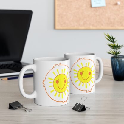 Sunshine Smiley Face | White Ceramic Mug 11oz