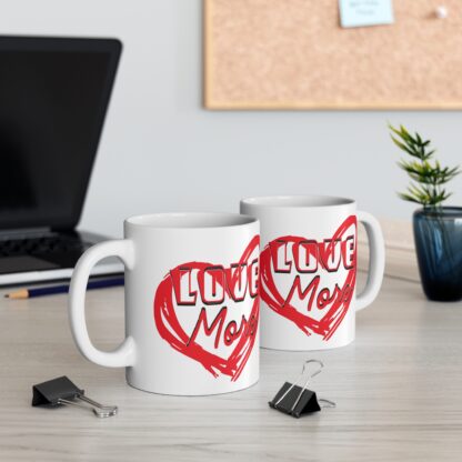 Love More Mug - 11oz Ceramic Coffee Cup for Valentines Day & Everyday Inspiration
