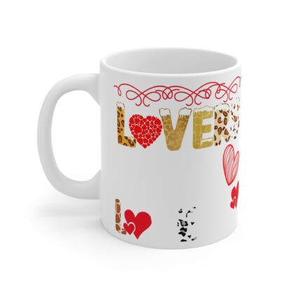 Valentine's Day Love Mug - 11oz Ceramic Coffee Cup with Romantic Design - Image 3