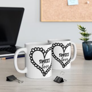 Sweet Love Heart Mug - 11oz Coffee Cup for Romantic Moments