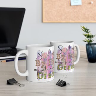 Inspirational 11oz Mug - Saved By His Amazing Grace Design