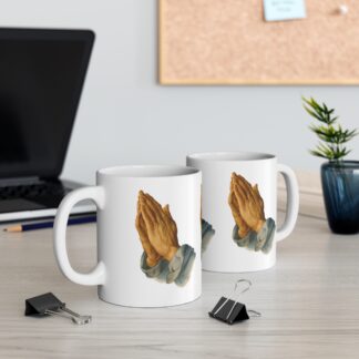 Artistic Prayer Hands 11oz Mug - Perfect for Spiritual Reflection