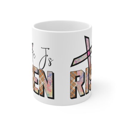 He Is Risen Christian Mug - 11oz Inspirational Coffee Cup - Image 2