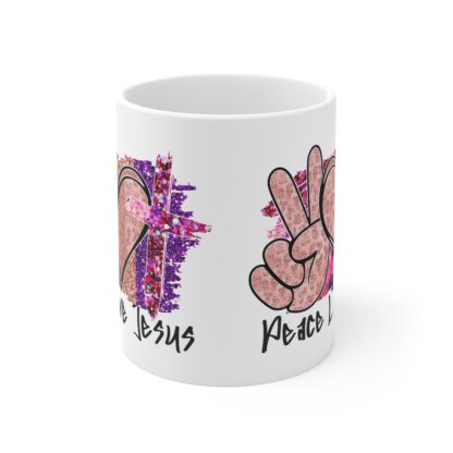 Peace Love Jesus Mug - 11oz Inspirational Coffee Cup - Image 2
