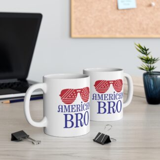 Patriotic American Bro Mug - 11oz Coffee Mug for Independence Day & BBQs