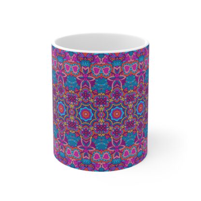 Vibrant Boho Pattern Mug - 11oz Colorful Coffee Cup for Tea Lovers - Image 2