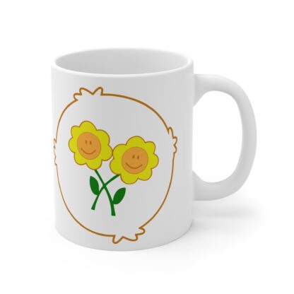 Yellow Flowers | White Ceramic Mug 11oz - Image 4