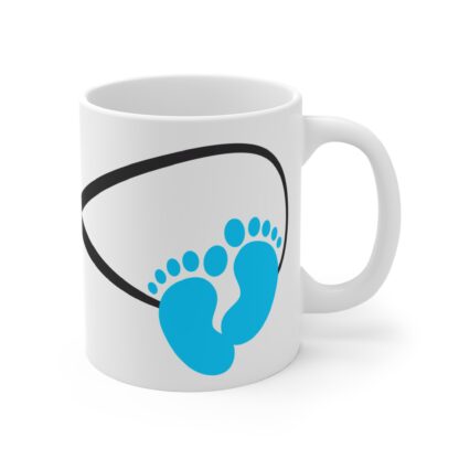 Baby Feet Blue | White Ceramic Mug 11oz - Image 4