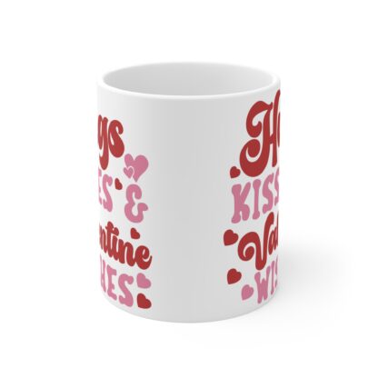 Valentine's Day Mug - Hugs Kisses & Wishes - 11oz Coffee Cup - Image 2