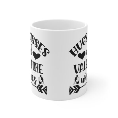 Valentine's Day Mug, Cute Gift for Him/Her, Hugs Kisses Wishes Ceramic Cup, Sweetheart Coffee Cup, Romantic Drinkware - Image 2