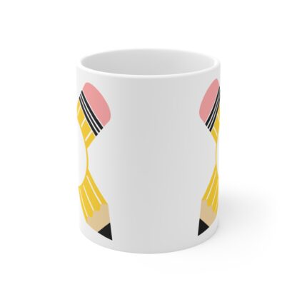 Pencil Monogram Frame Design Mug - 11oz Coffee Cup - Image 2
