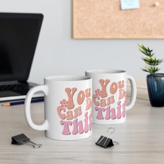 Positive Affirmation Mug - 11oz Inspirational Coffee Cup - "You Can Do This" Design