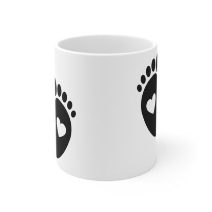 Baby Feet with Hearts | White Ceramic Mug 11oz - Image 2