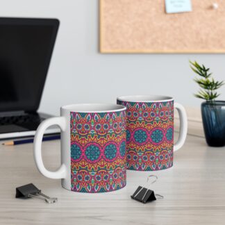 Vibrant Floral Patterned Mug - 11oz Colorful Coffee Cup for Creative Souls