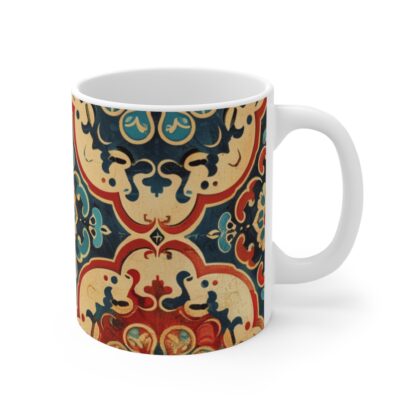 Bohemian Tile Patterns Mug - 11oz Decorative Coffee Cup for Home or Office - Image 4