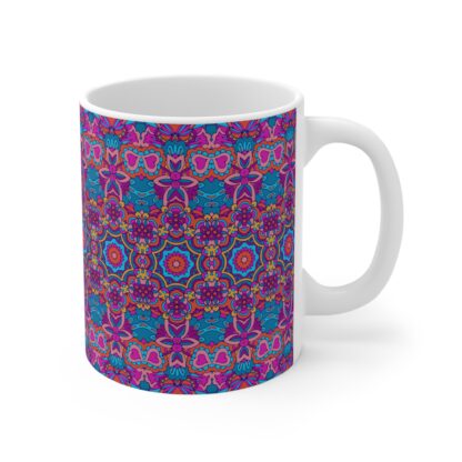 Vibrant Boho Pattern Mug - 11oz Colorful Coffee Cup for Tea Lovers - Image 4