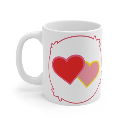 Two Red Hearts | White Ceramic Mug 11oz - Image 3