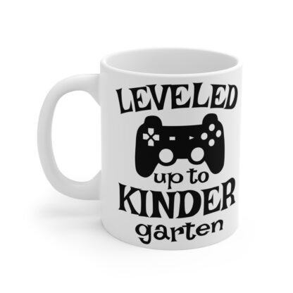 Leveled Up to Kindergarten Gaming Mug - Fun Gift for Gamers and Parents - Image 3