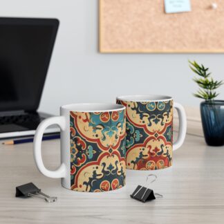 Bohemian Tile Patterns Mug - 11oz Decorative Coffee Cup for Home or Office