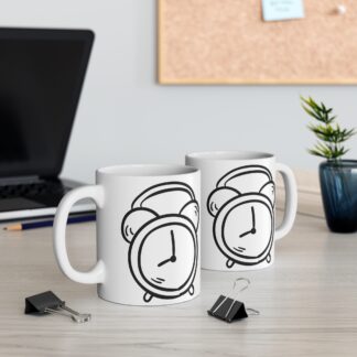 Cute Alarm Clock Mug - 11oz Coffee Cup for Morning Motivation
