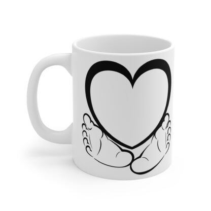 Black Footprints under a Heart |11oz Ceramic Mug. - Image 3