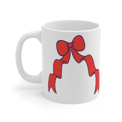 Red Ribbons | White Ceramic Mug 11oz - Image 3