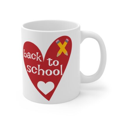 Back to School Heart Mug – 11oz Coffee Cup for Teachers & Students - Image 4