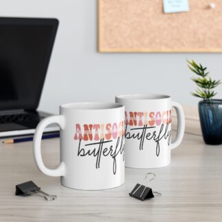 Anti-Social Butterfly Mug - 11oz Coffee Cup for Introverts and Socially Awkward Moments