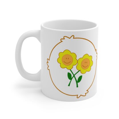 Yellow Flowers | White Ceramic Mug 11oz - Image 3