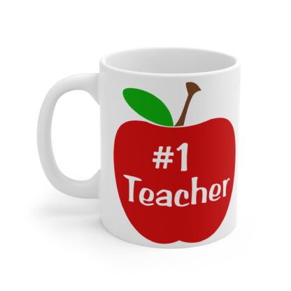 #1 Teacher Apple design | 11oz Ceramic Mug - Image 3