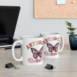 Antisocial Butterfly Mug - 11oz Ceramic Coffee Cup for Introverts