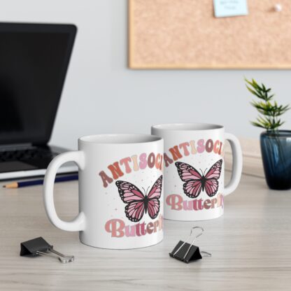 Antisocial Butterfly Mug - 11oz Ceramic Coffee Cup for Introverts