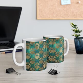 Elegant Gold Floral 11oz Mug - Stylish Drinkware for Home and Gifting