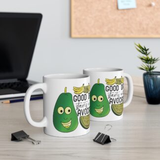 Good Day Avocado Mug - 11oz Fun Kitchenware for Breakfast Lovers