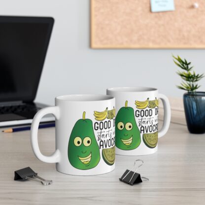 Good Day Avocado Mug - 11oz Fun Kitchenware for Breakfast Lovers