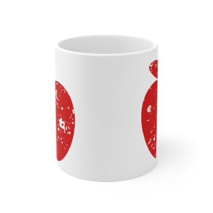 Distressed Red Apple Design | 11 oz Ceramic Mug - Image 2