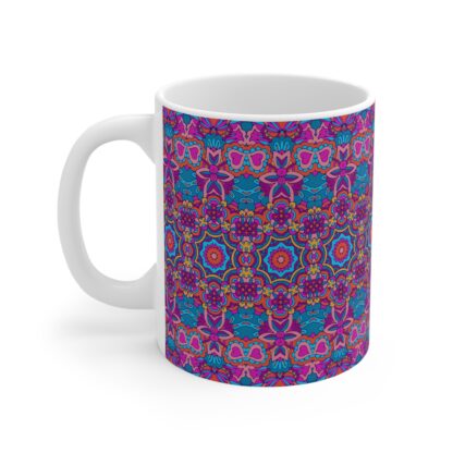 Vibrant Boho Pattern Mug - 11oz Colorful Coffee Cup for Tea Lovers - Image 3